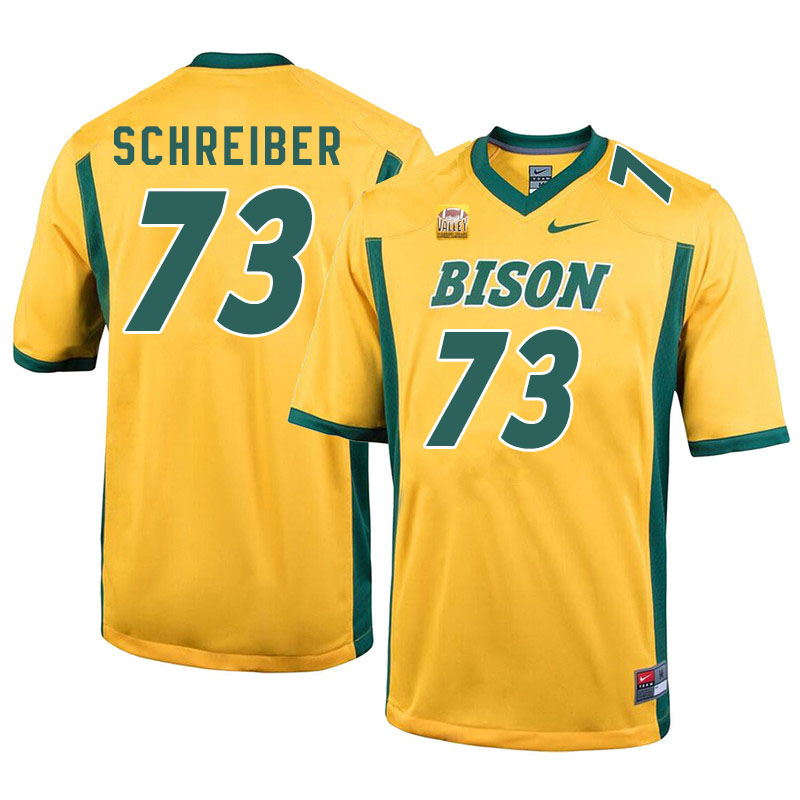 Men #73 Joe Schreiber North Dakota State Bison College Football Jerseys Sale-Yellow